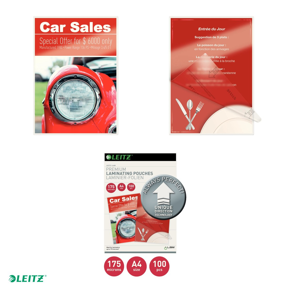 Set 100 folii laminare Leitz UDT, la cald, A4, 175 microni, incolor [4]