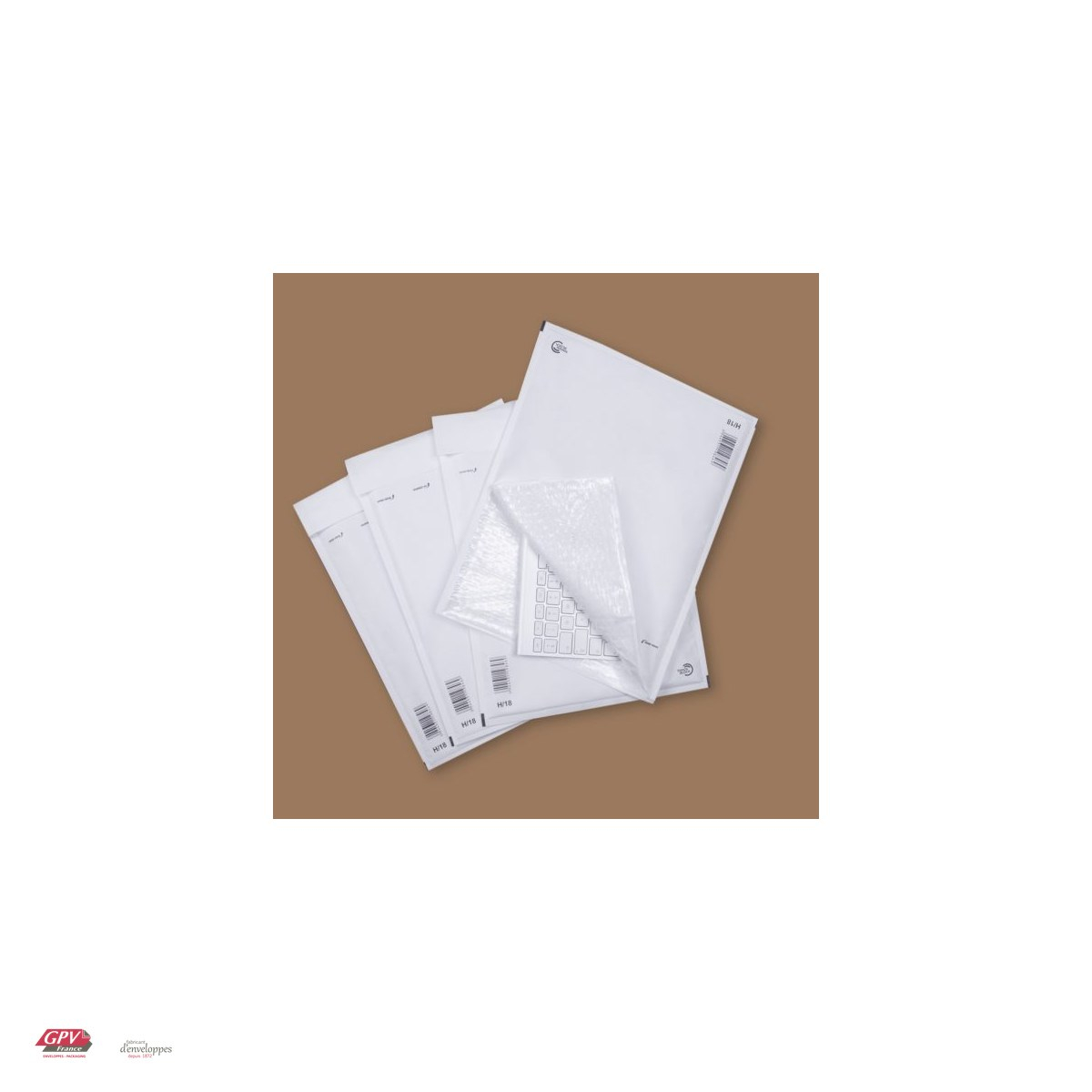 Set 100 plicuri cu bule de aer GPV H18, exterior 290x370 mm, interior 270x360 mm, hartie kraft alba 80 g/mp, in cutie [4]
