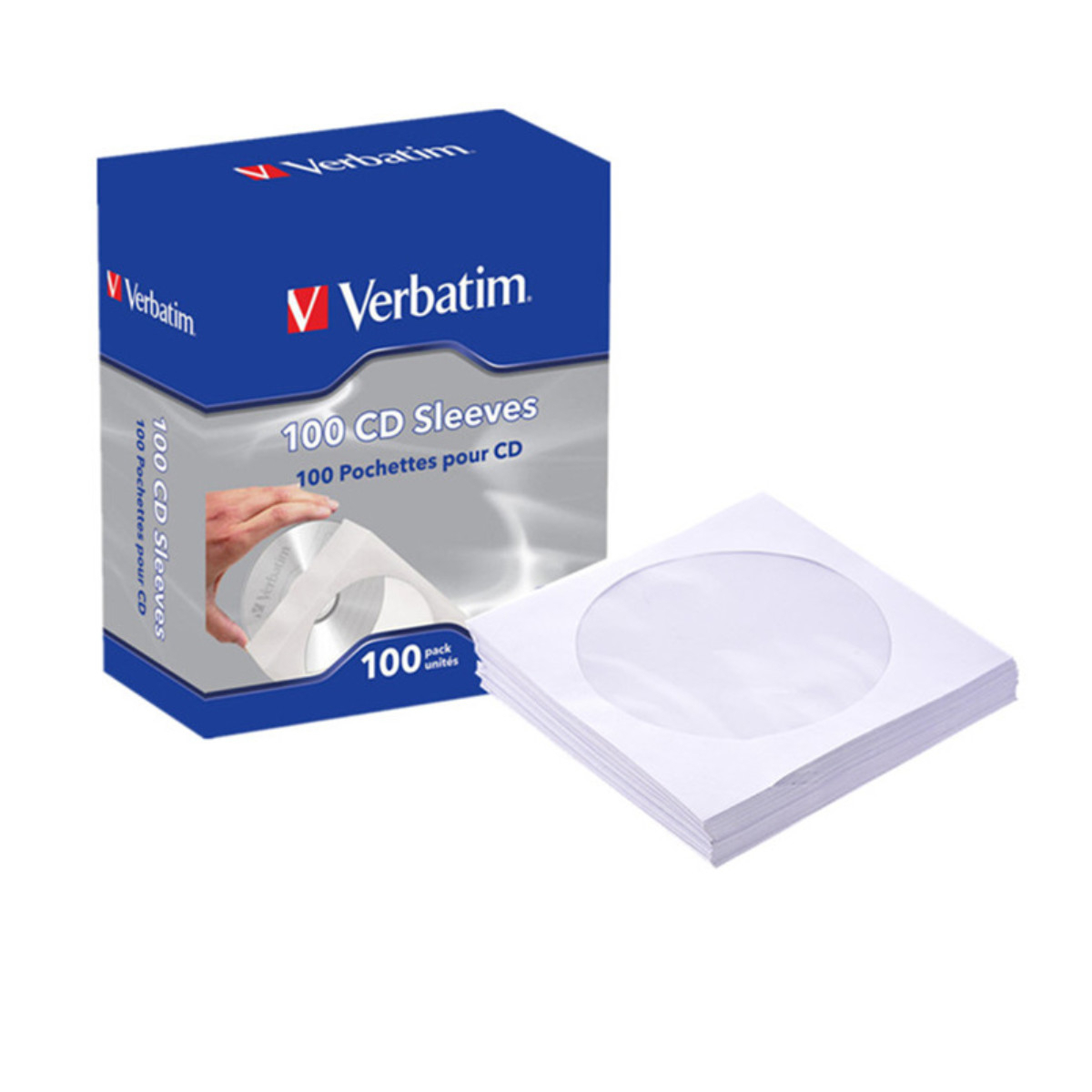 Set 100 Plicuri pentru CD cu fereastra, Verbatim 49976, din hartie, albe [7]