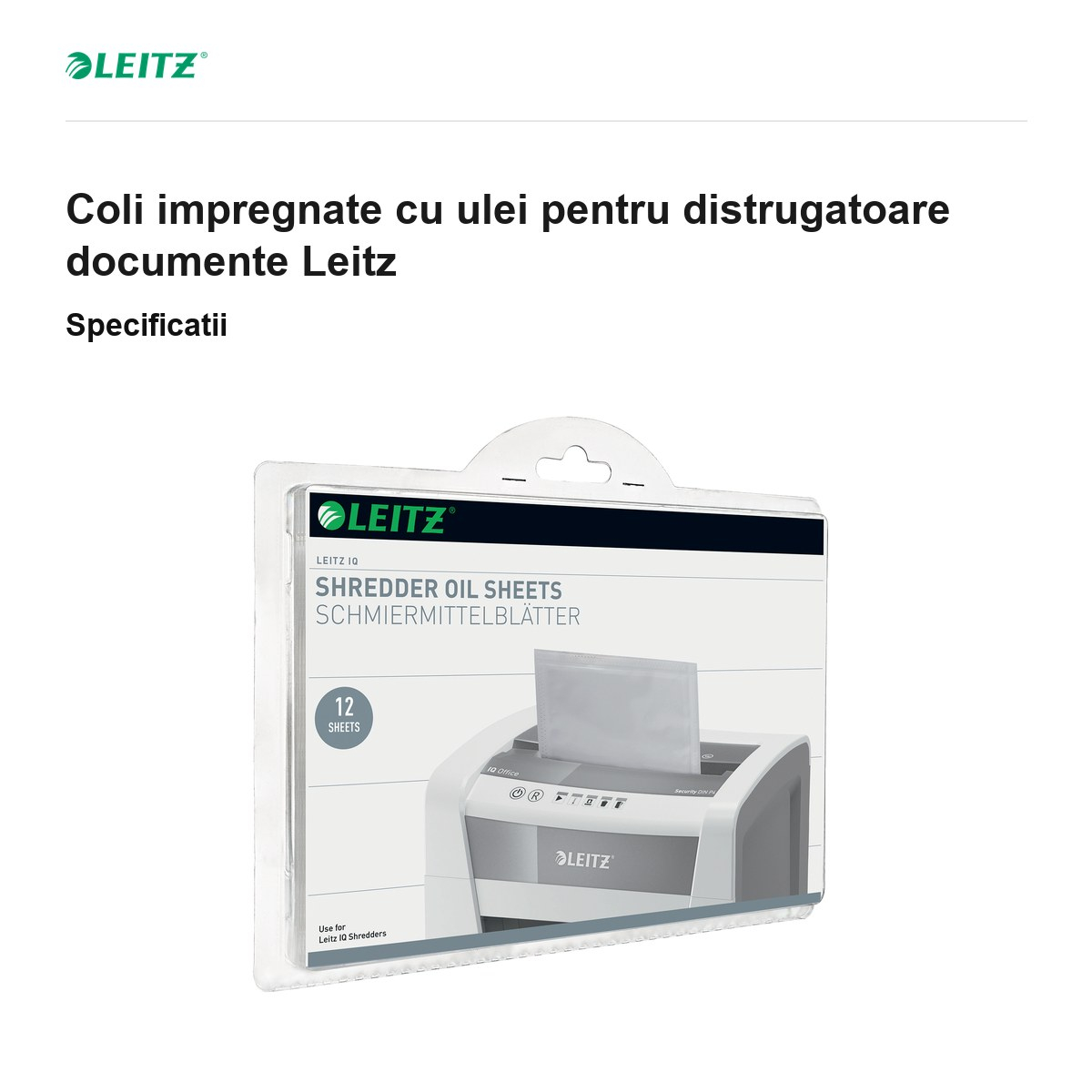 Set 12 coli impregnate cu ulei pentru distrugatoare documente Leitz [3]