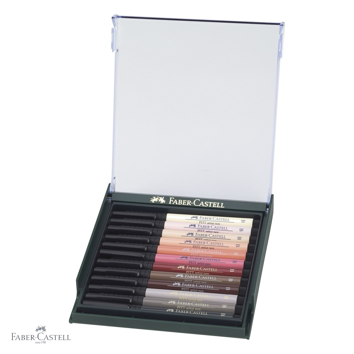 Set 12 markere Faber-Castell Pitt Artist Pen tip pensula, tonurile pielii, pentru portrete si ilustratie [4]