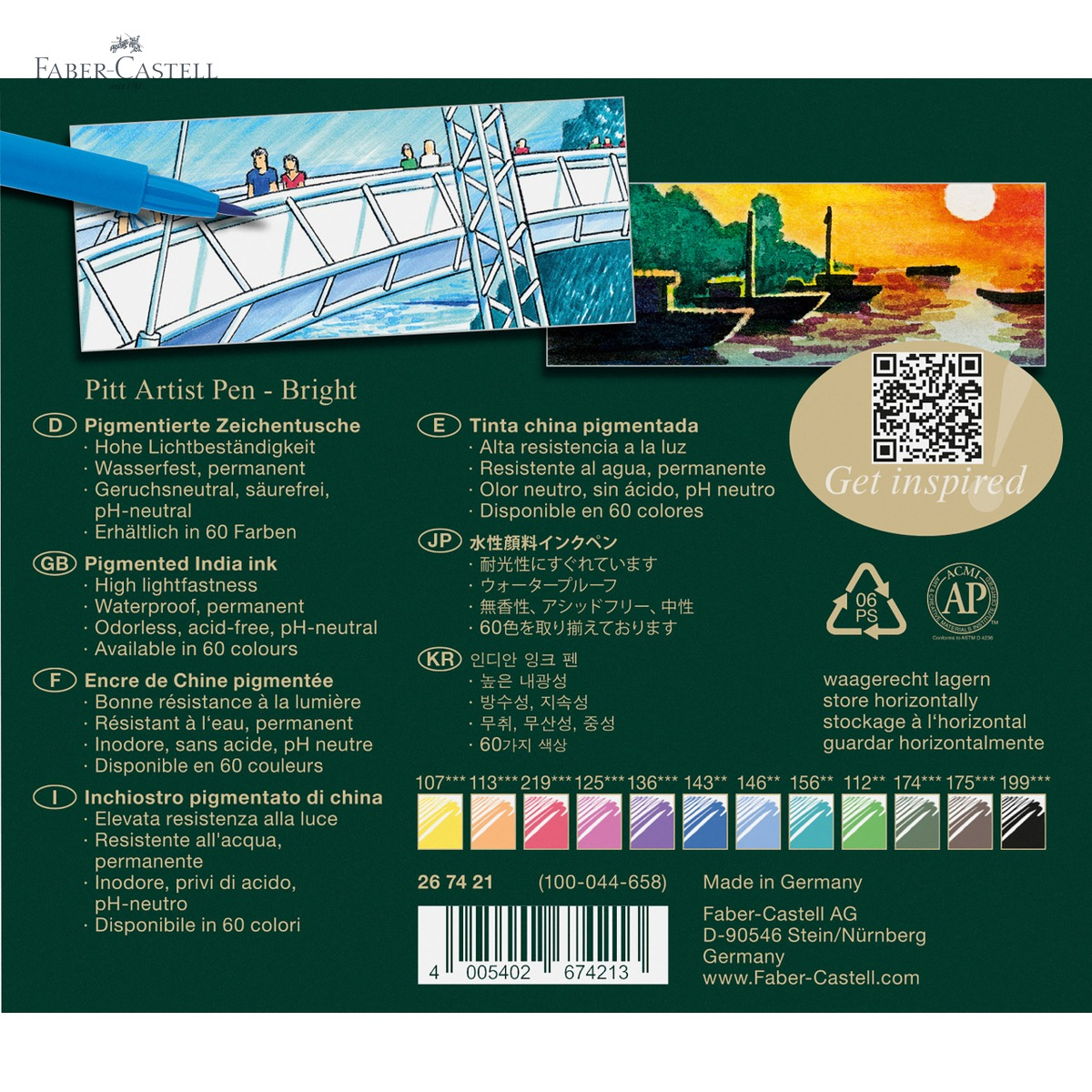 Set 12 markere tip pensula Faber-Castell Pitt Artist Pen, nuante basic, pentru desen si ilustratie [5]