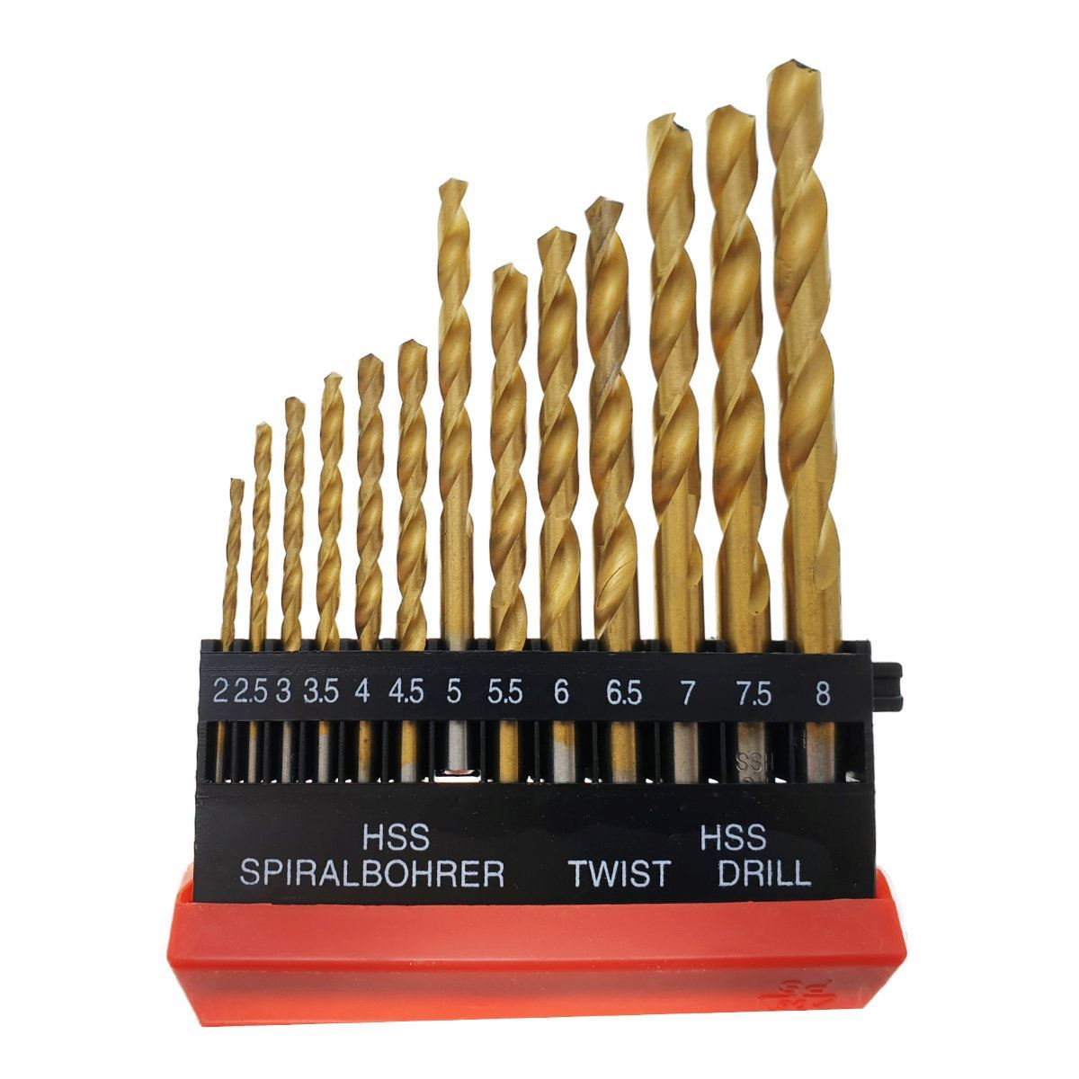 Set 13 burghie HSS Titan,DIN 338,pentru metal,de la 2 la 8mm,FAE-30768 [4]