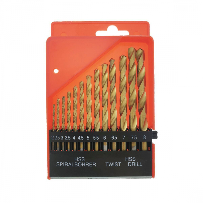 Set 13 burghie HSS Titan,DIN 338,pentru metal,de la 2 la 8mm,FAE-30768 [2]