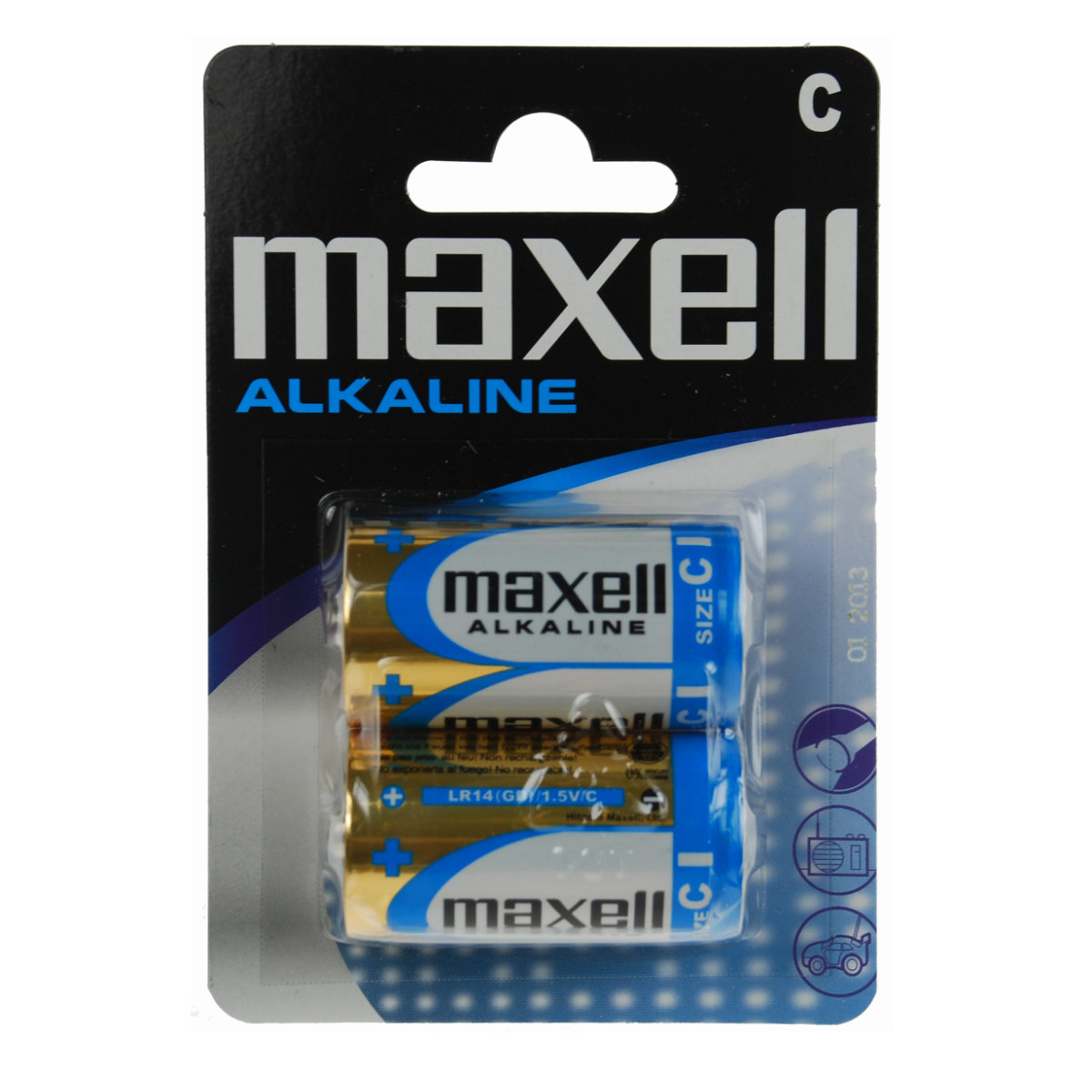 Set 2 baterii alcaline LR14, Maxell, in blister [6]
