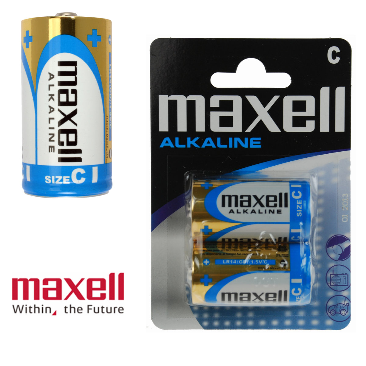 Set 2 baterii alcaline LR14, Maxell, in blister [8]