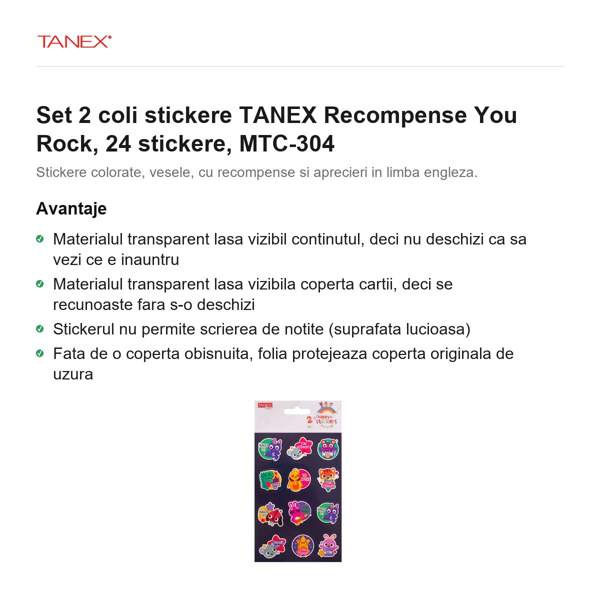 Set 2 coli stickere TANEX Recompense You Rock, 24 stickere, MTC-304 [2]