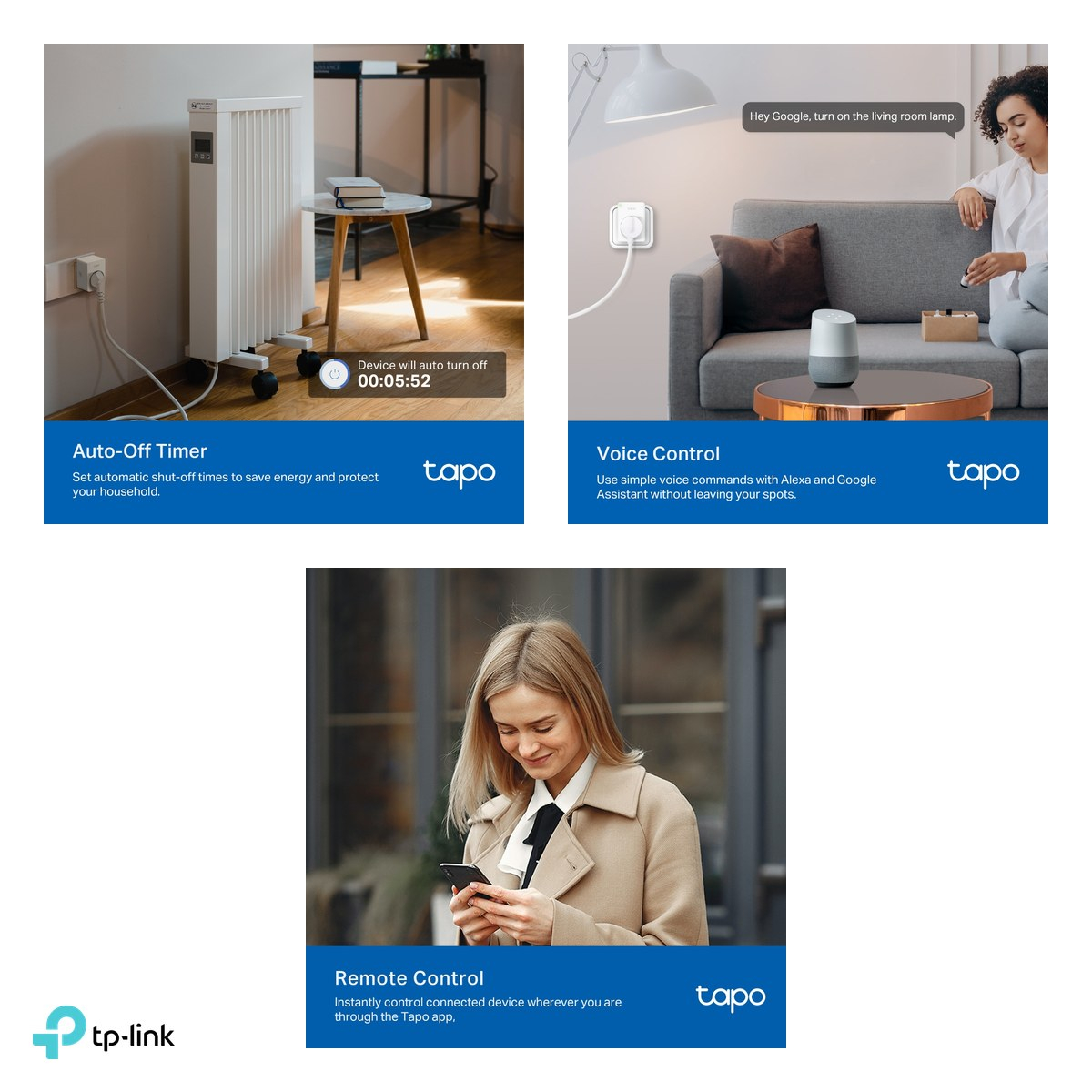 Set 2 mini prize smart Wi-Fi TP-Link Tapo P110, monitorizarea consumului, 16 A, 3680 W, priza Schuko, Wi-Fi 2.4 GHz, alb [5]