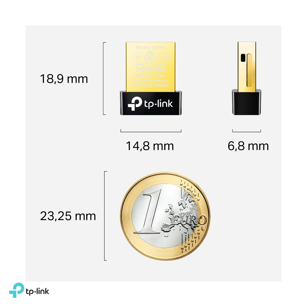 Set 2 x adaptor Bluetooth 4.0 USB nano TP-Link UB400, BLE, pana la 7 dispozitive, raza 10 m, plug and play pe Windows 8 - 11, UB400 [4]