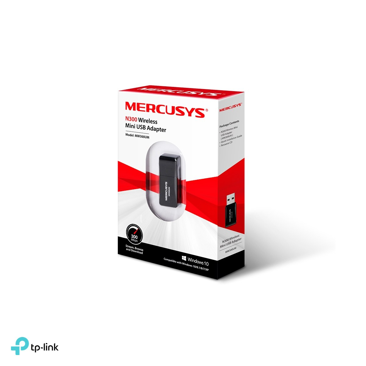 Set 2 x adaptor USB Wi-Fi 4 mini Mercusys MW300UM, N300, 2.4 GHz, USB 2.0, antena interna, compatibil Windows 11/10/8.1/8/7/XP, MW300UM [5]
