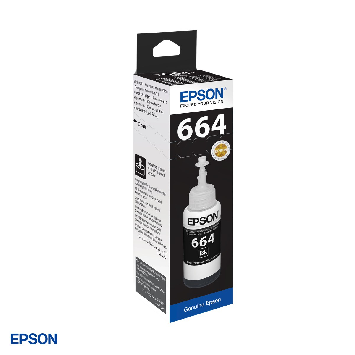 Set 2 x sticla de cerneala Epson T6641 EcoTank, 70 ml, randament 4.000-7.500 pagini, pentru imprimante EcoTank seria L, negru, C13T66414A [4]