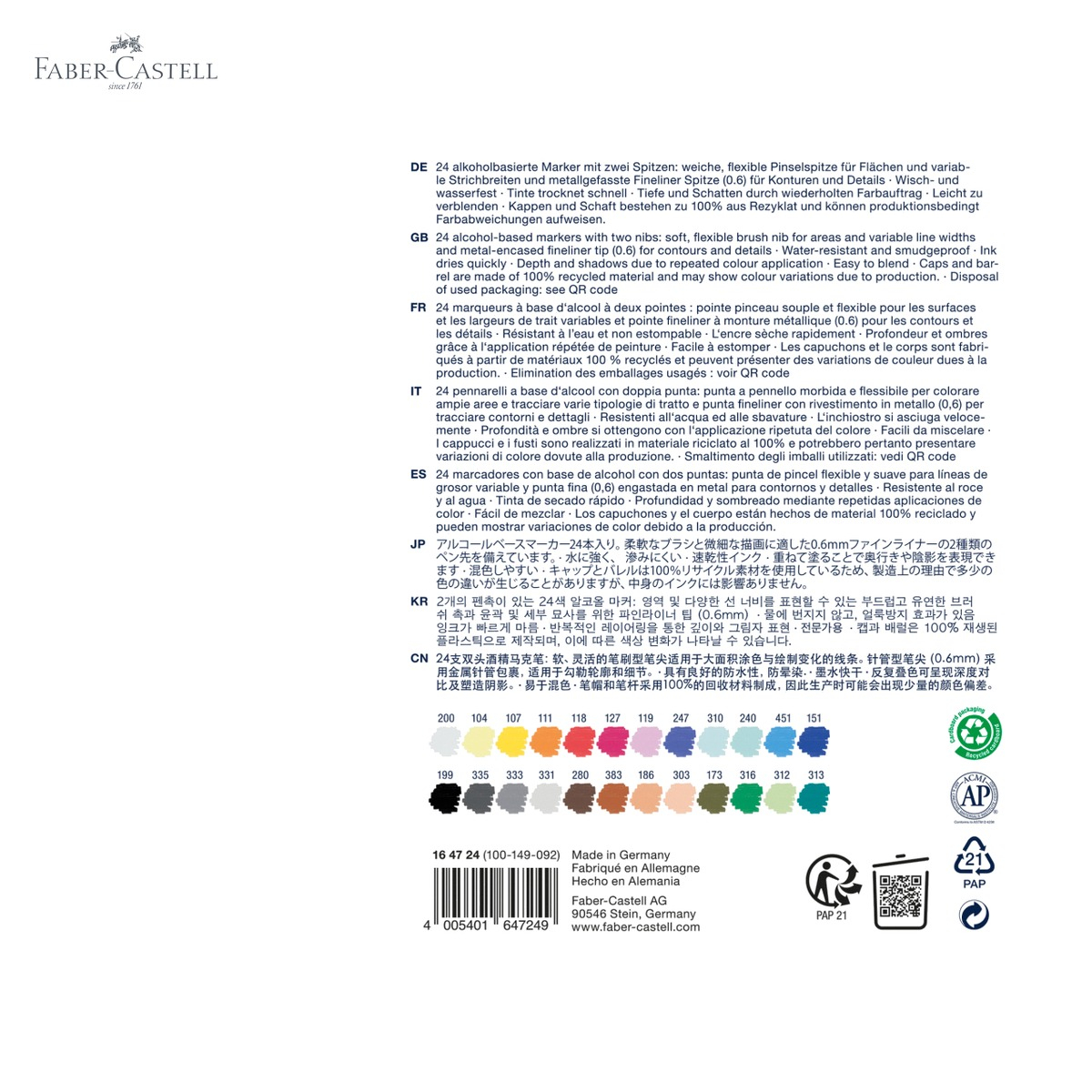 Set 24 markere cu 2 capete Faber-Castell Goldfaber Manga, cerneala pe baza de alcool, pentru desen artistic si ilustratie [5]