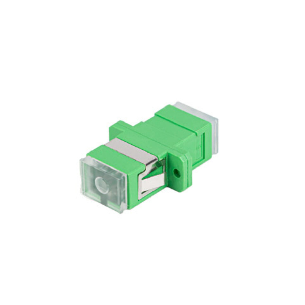 Set 25 adaptoare retea fibra optica cu conectori SC/APC, Lanberg 43362, SM SIMPLEX, cu capace transparente, verzi [3]