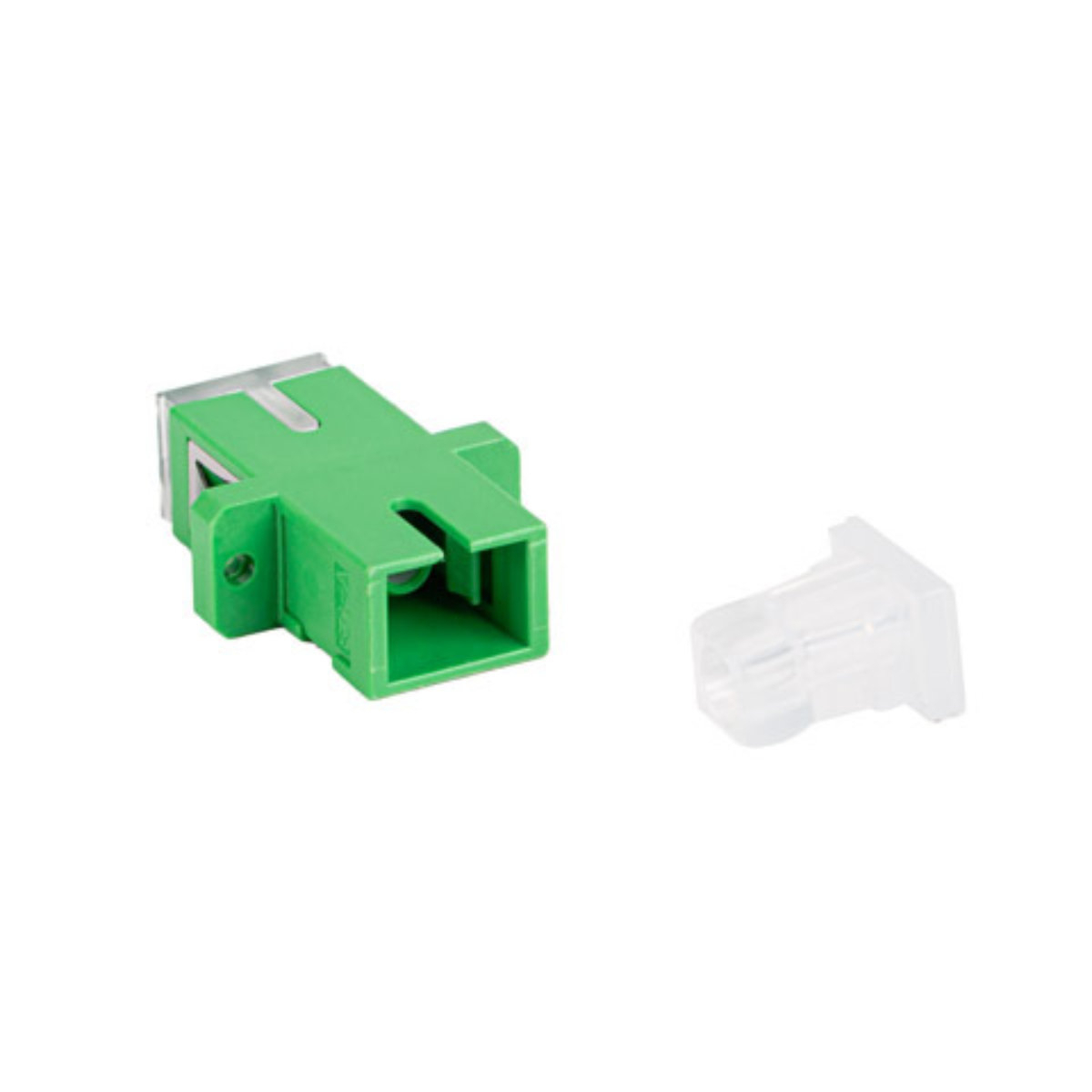 Set 25 adaptoare retea fibra optica cu conectori SC/APC, Lanberg 43362, SM SIMPLEX, cu capace transparente, verzi [2]