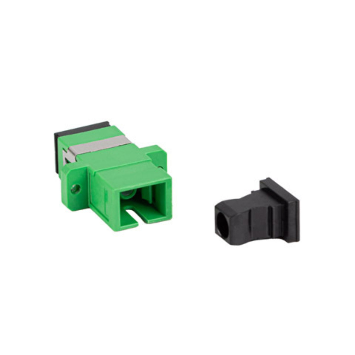 Set 25 adaptoare retea fibra optica cu conectori SC/APC, Lanberg 43363, SM SIMPLEX, cu capace negre, verzi [2]