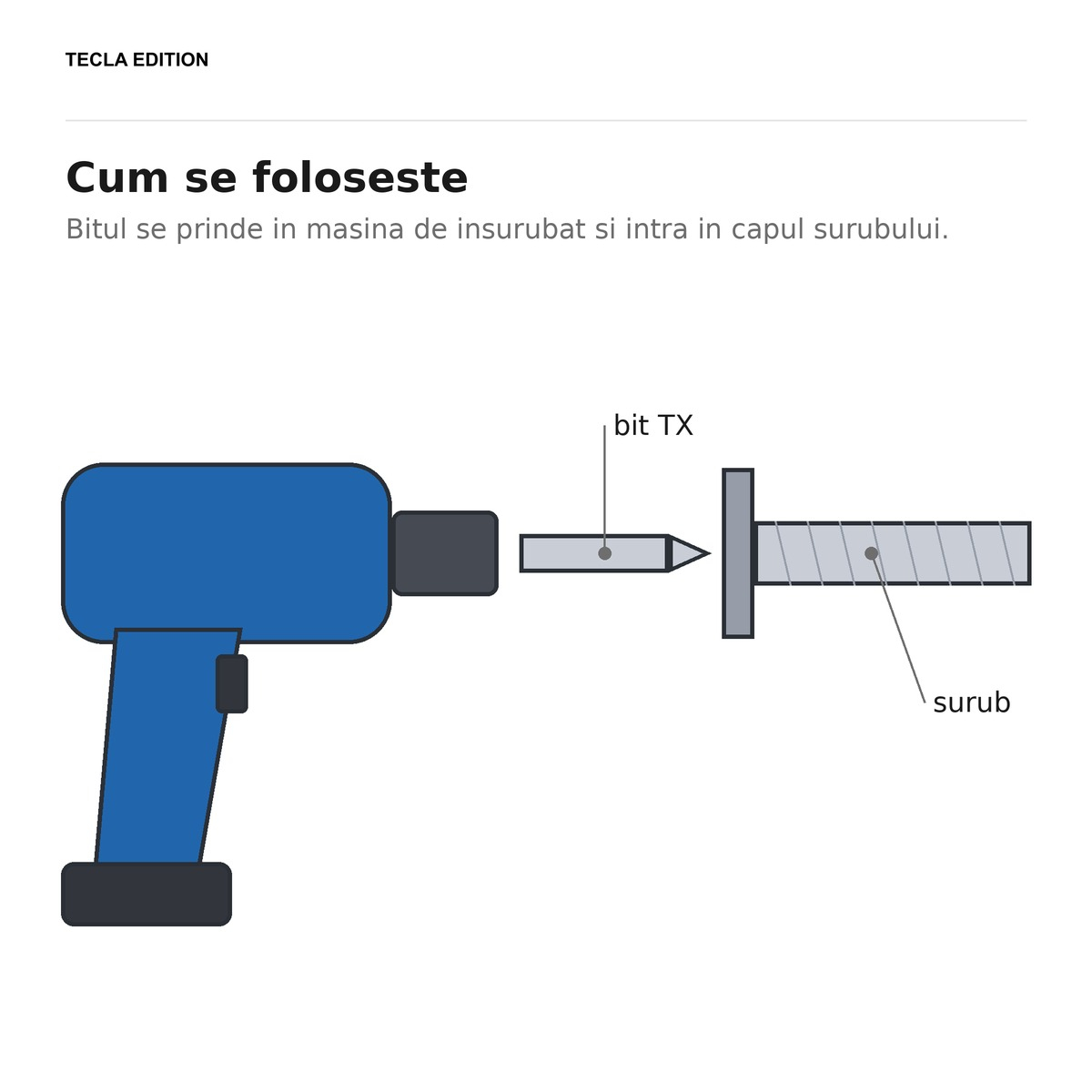 Set 25 biti TX40, 25 mm, otel S2, insurubeaza suruburile Torx (TX) fara ca bitul sa scape din cap la strangere [5]