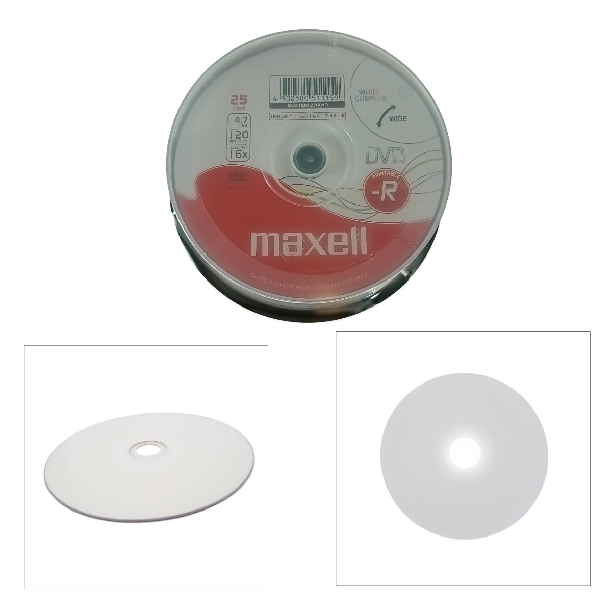 Set 25 bucati DVD-R Printabile Maxell 51115, 4.7Gb, 16X, ambalare cake box [3]