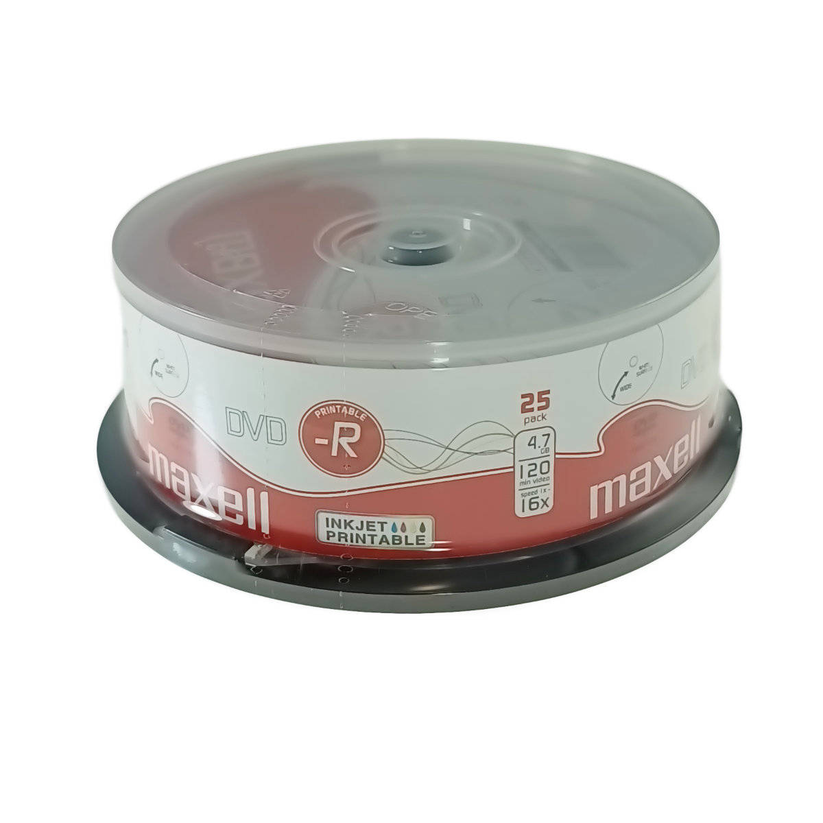 Set 25 bucati DVD-R Printabile Maxell 51115, 4.7Gb, 16X, ambalare cake box [1]