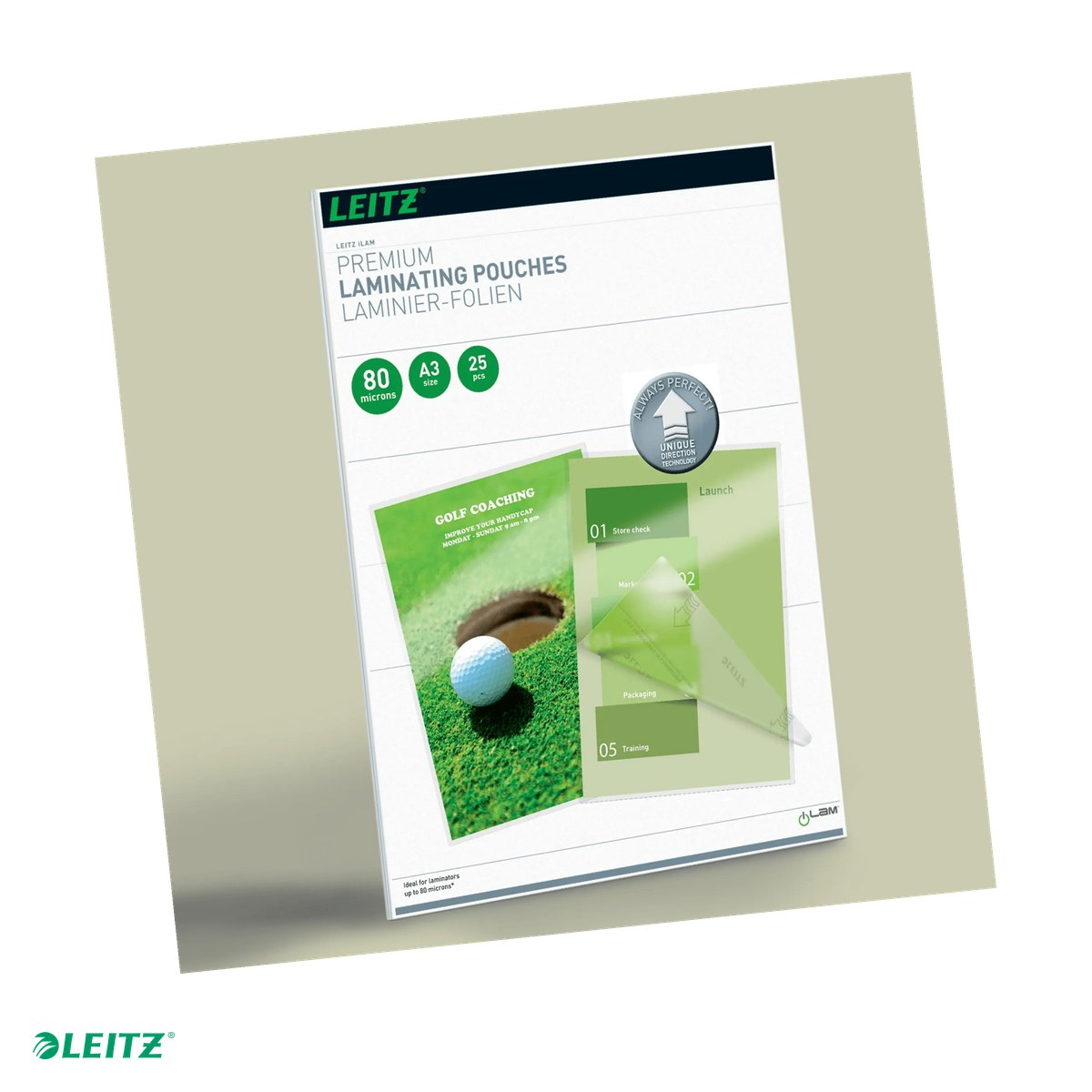 Set 25 folii laminare Leitz UDT, la cald, A3, 80 microni, incolor [1]