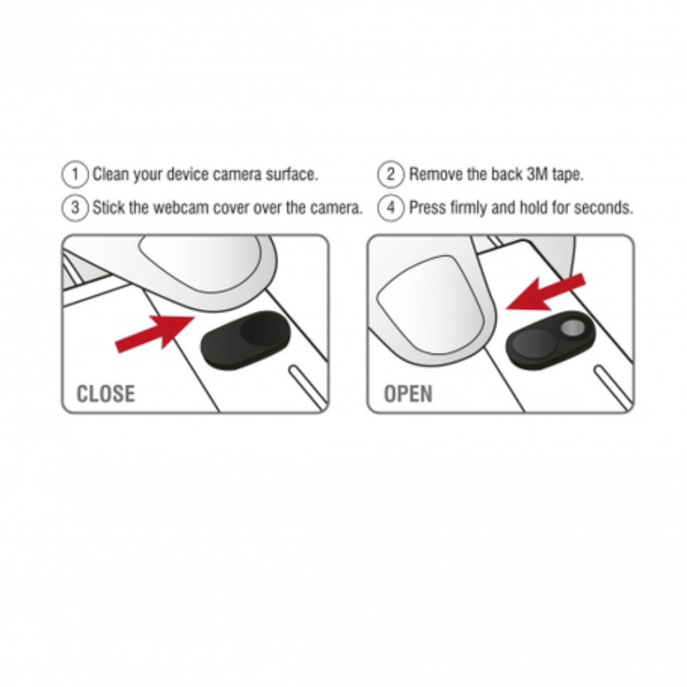 Set 3 bucati acoperitoare pentru Webcam cu glisare, Delock, pentru laptop, tablete, PC, Smartphone, din aluminiu, cu autocolant [3]