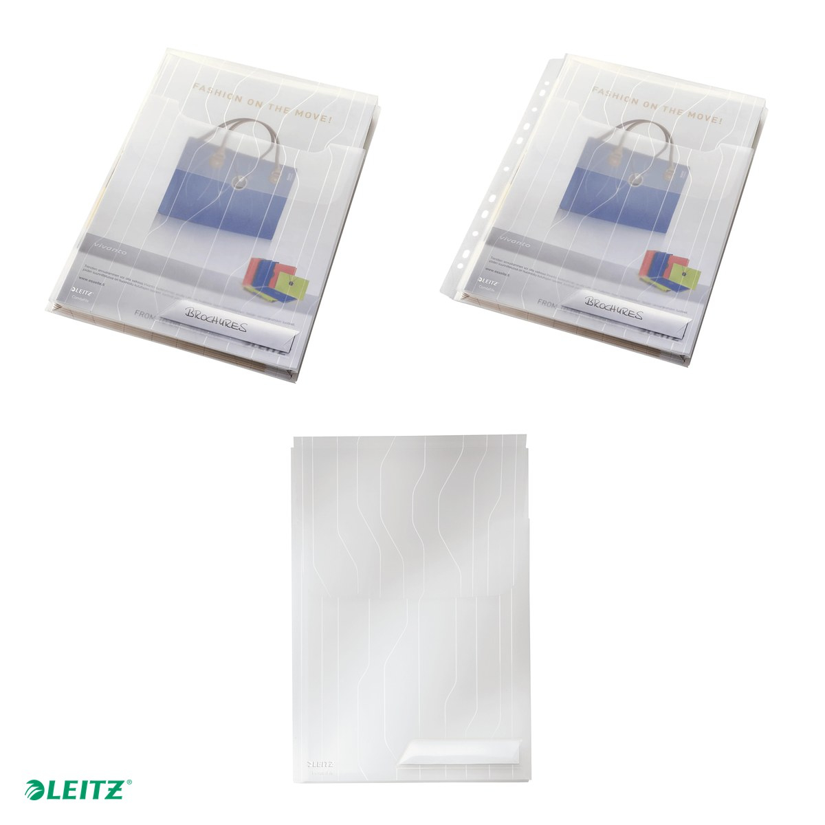 Set 3 mape Leitz CombiFile Jumbo, cu eticheta, PP, A4, 200 microni, capacitate 150 coli, pre-perforata, pentru documente perforate, incolor [4]