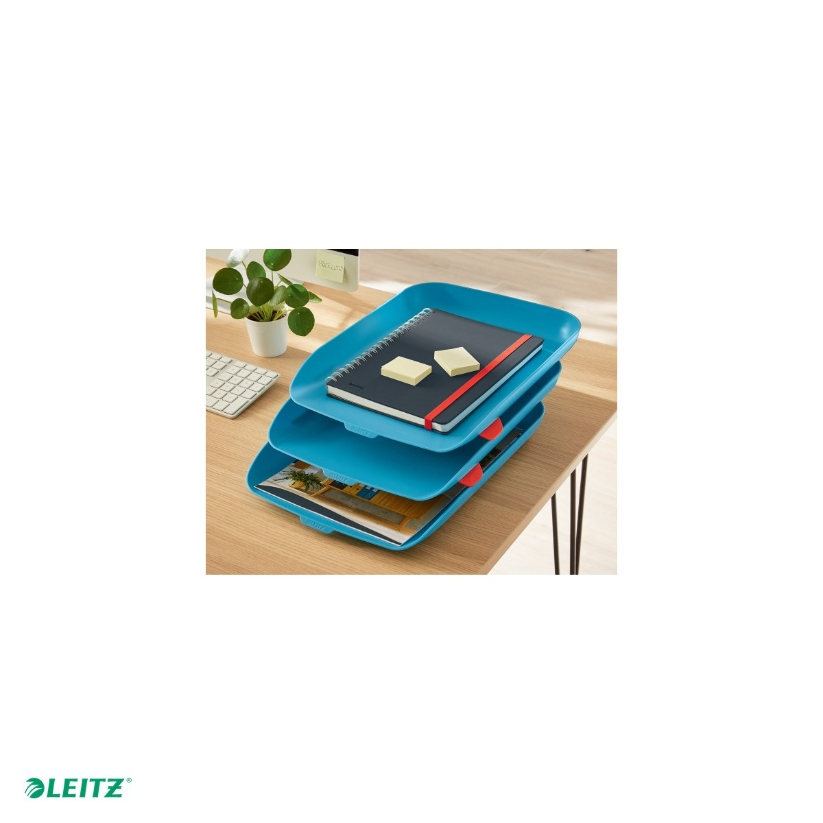 Set 3 tavite documente Leitz Cosy, PS, A4, albastru Celest [5]
