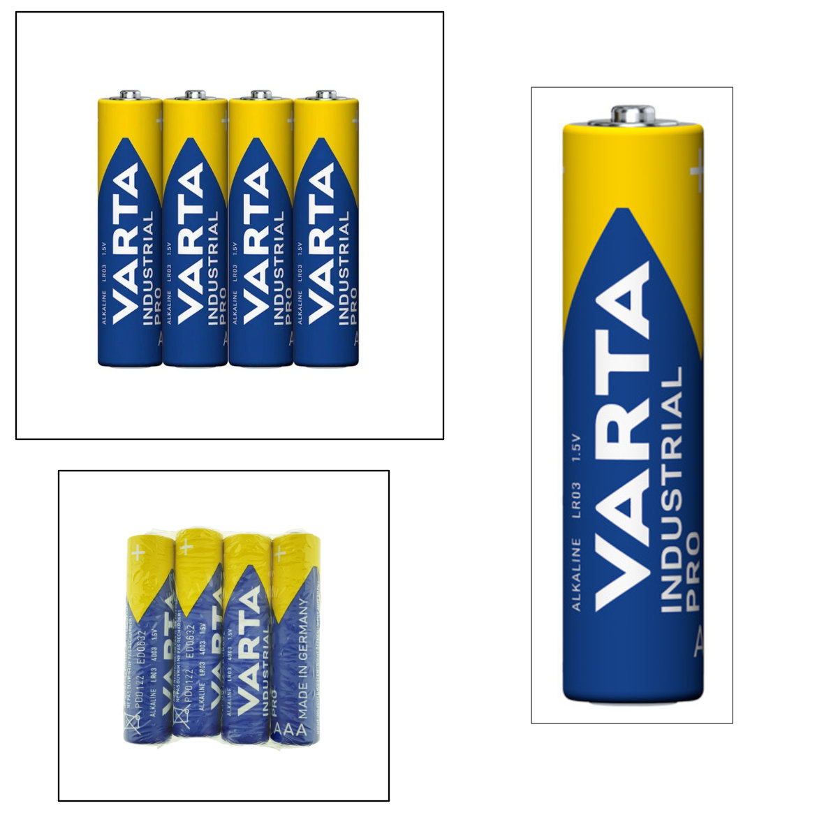 Set 4 baterii alcaline LR03, Varta Industrial Pro 35673, AAA, 1.5V, in folie [3]