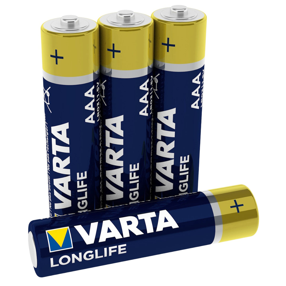 Set 4 baterii alcaline LR03, Varta Longlife AAA, 1.5V, in blister [2]