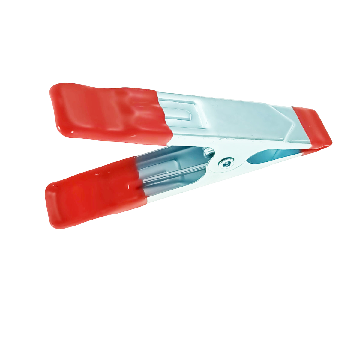 Set 4 cleme cu arc metalice pentru fixare, 41306, 100mm, cu protectie de PVC pe maner si suprafata de prindere, argintiu cu rosu [4]