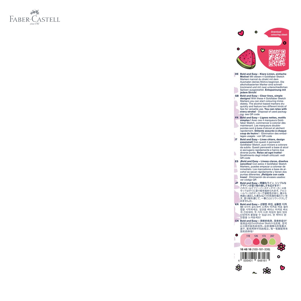 Set 4 markere sketch Faber-Castell Goldfaber Bold and Easy, 2 capete (pensula + liner), cerneala alcool [5]