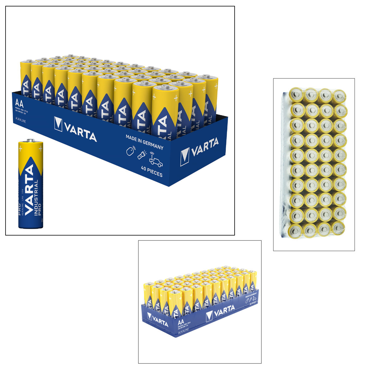 Set 40 baterii alcaline LR06, Varta Industrial Pro 35656, AA, 1.5V, in folie [2]