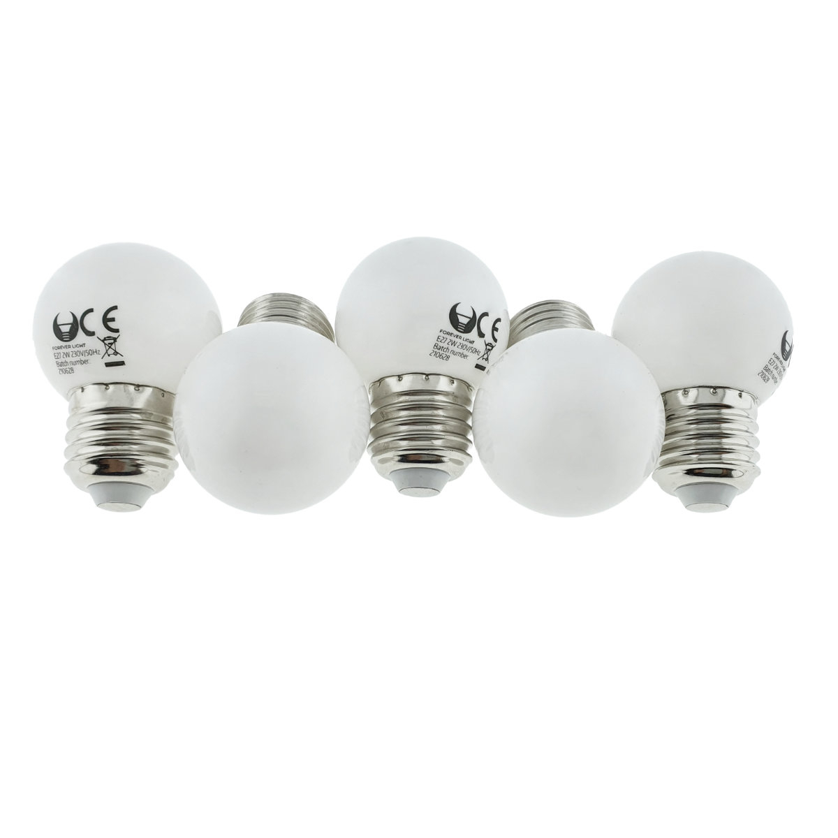 Set 5 becuri LED, E27 G45, Forever Light 92946, 2W, unghi larg de 360°, alb cald [2]