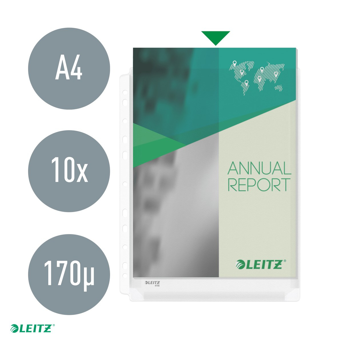 Set 5 folii Leitz Premium A4, 48% plastic pre-consum, pentru arhivare, incolor [5]