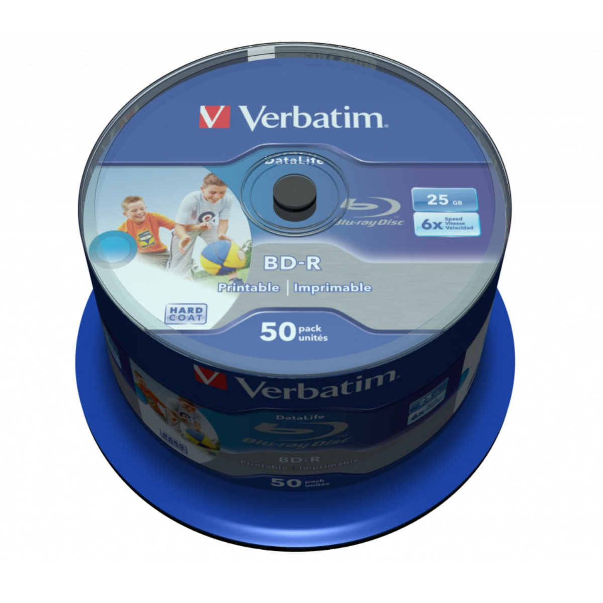 Set 50 BD-R SL Blu-Ray Verbatim Datalife 43812, 25 Gb, 6X, Printabil inkjet, cakebox [6]