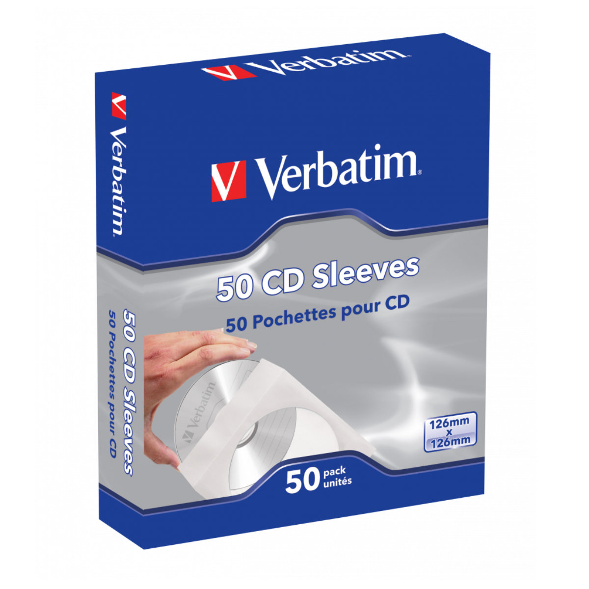 Set 50 Plicuri pentru CD cu fereastra, Verbatim 49992, din hartie, albe [4]