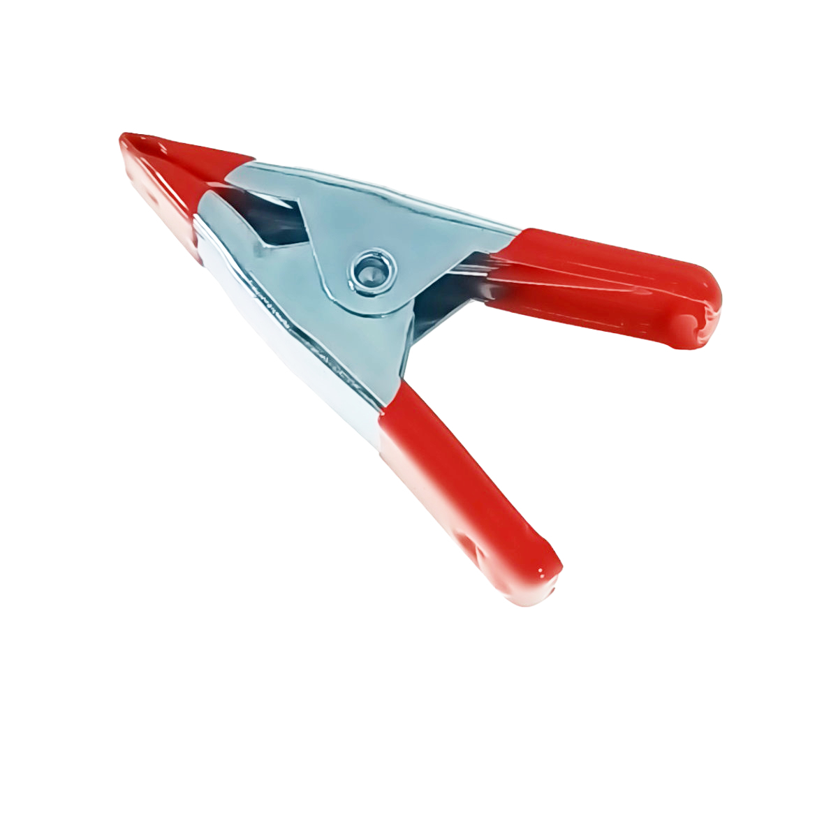 Set 6 cleme cu arc metalice pentru fixare, 41305, 52mm, cu protectie de cauciuc pe maner si suprafata de prindere, argintiu cu rosu [2]