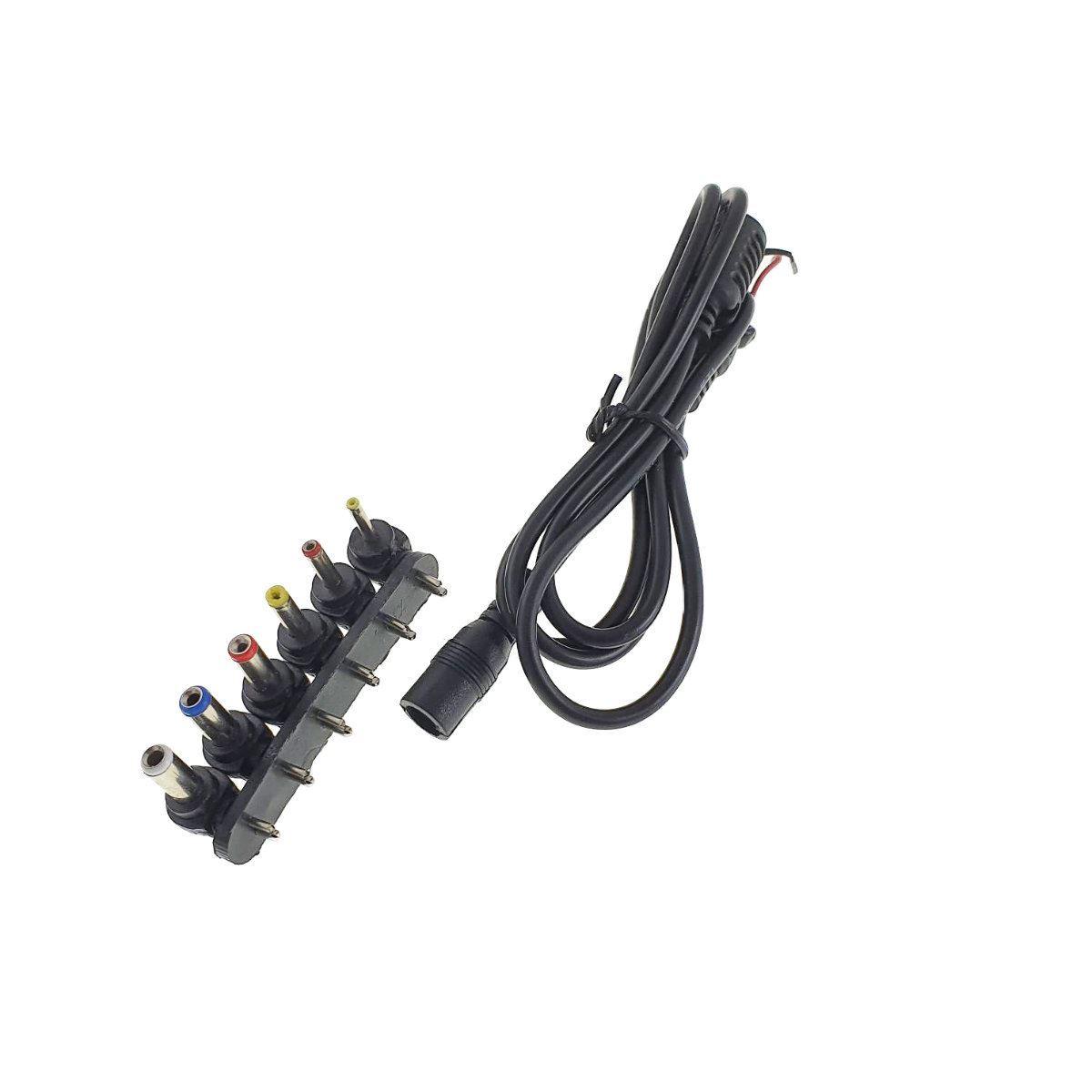 Set 6 conectori alimentare curent DC, 2.5 - 5.5mm, cu cablu alimentare 100cm, CADC-2555-100PC [10]