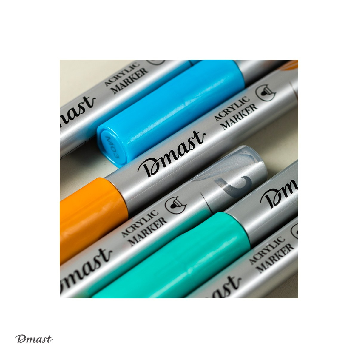 Set 6 markere cu varf rotund de 2 mm, Dmast by Pebeo, acrilice culori metalizate, scris asortate [5]