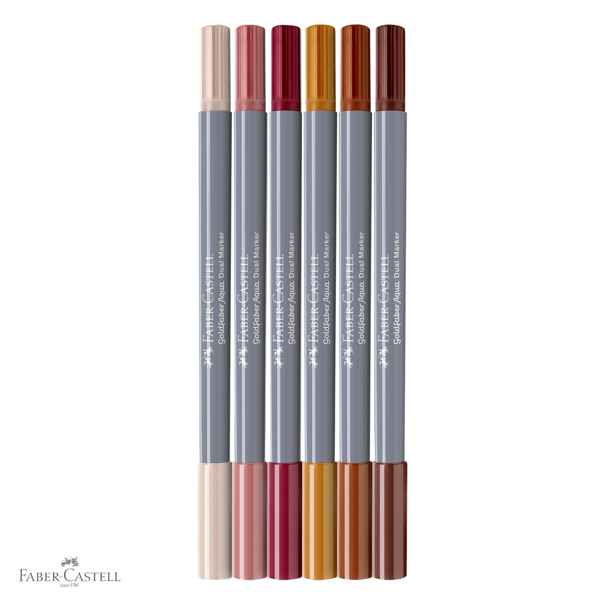 Set 6 markere solubile cu 2 capete Faber-Castell Goldfaber Boho, varf pensula si varf fin, pentru desen si ilustratie [4]