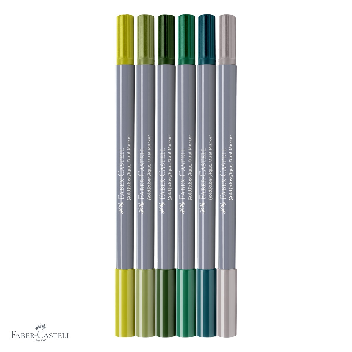 Set 6 markere solubile cu 2 capete Faber-Castell Goldfaber Lettering Jungle, varf pensula si varf fin, pentru desen si caligrafie [4]