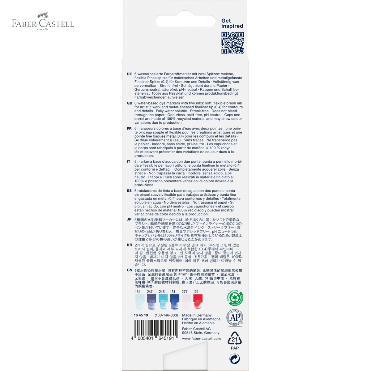 Set 6 markere solubile cu 2 capete Faber-Castell Goldfaber, lettering si desen artistic [5]