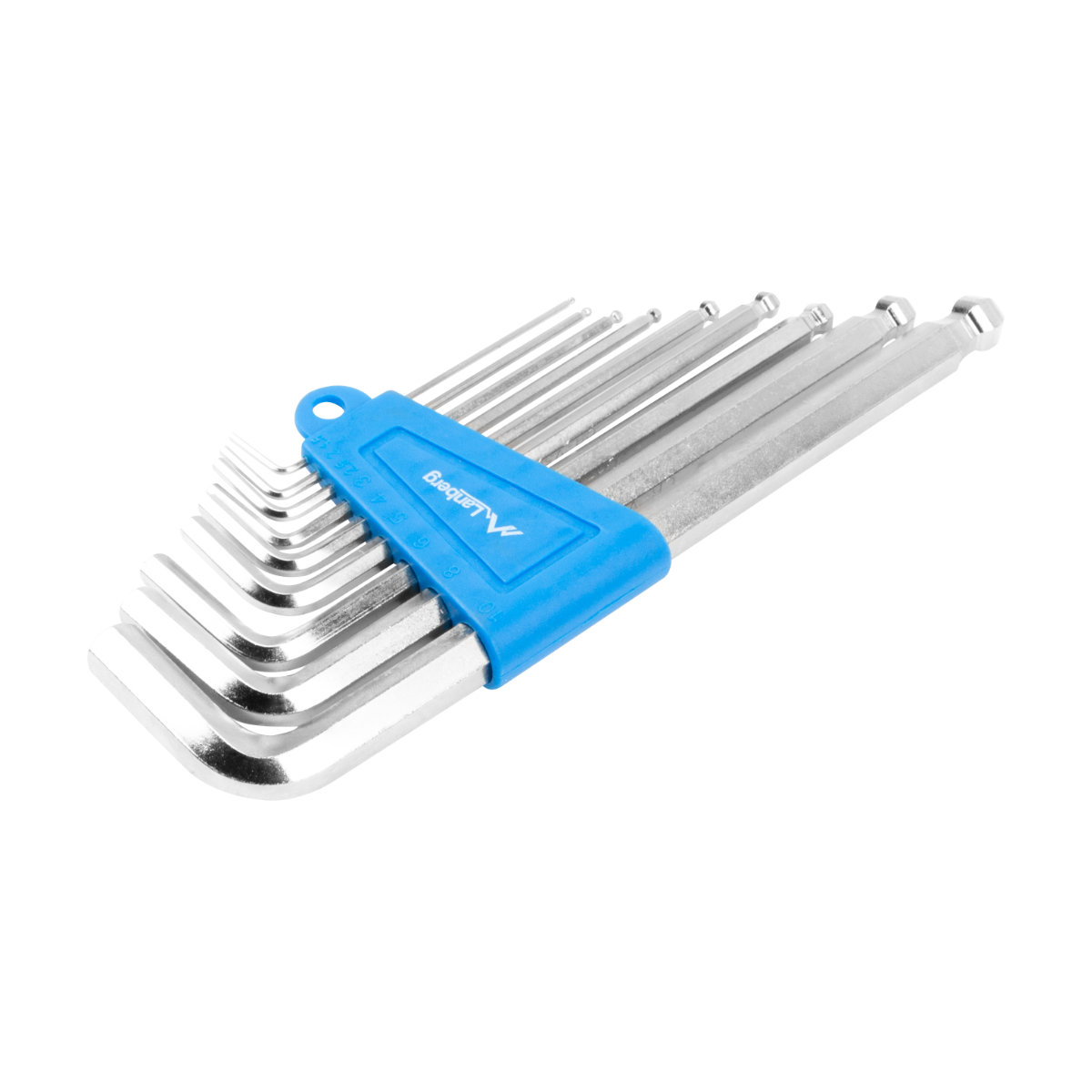 Set 9 chei hexagonale ''Allen'' tip imbus, Lanberg 41976, cu capat sferic, 1.5 / 2 / 2.5 / 3 / 4 / 5 / 6 / 8 / 10 mm, lungime 75 - 170 mm [3]