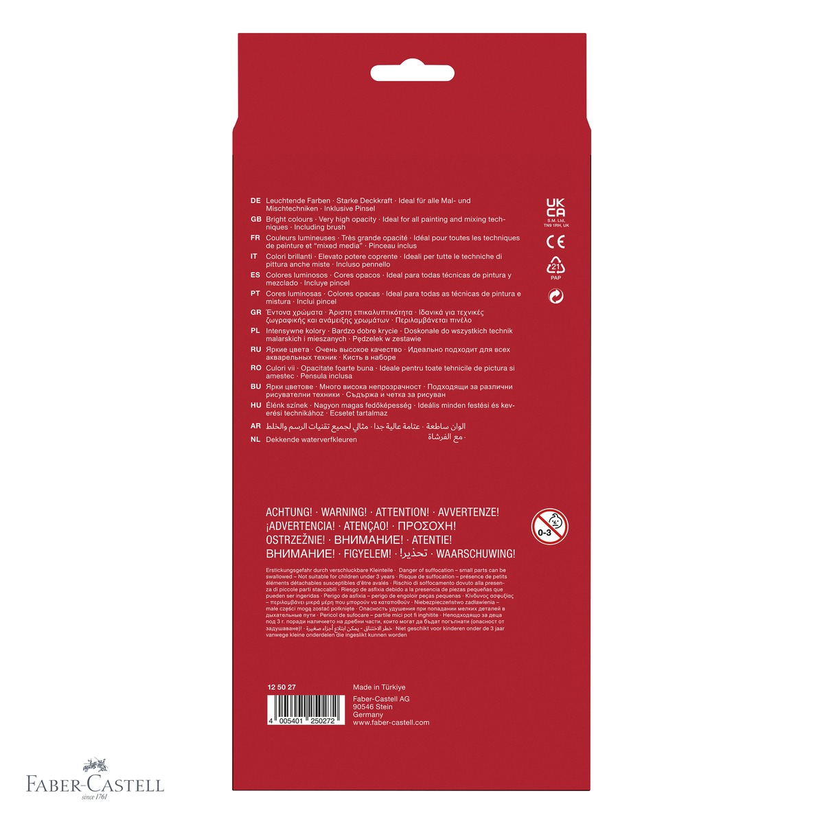 Set acuarele Faber-Castell, 21 culori cu pastila de 30 mm, doua pensule incluse, pentru scoala si desen creativ [8]