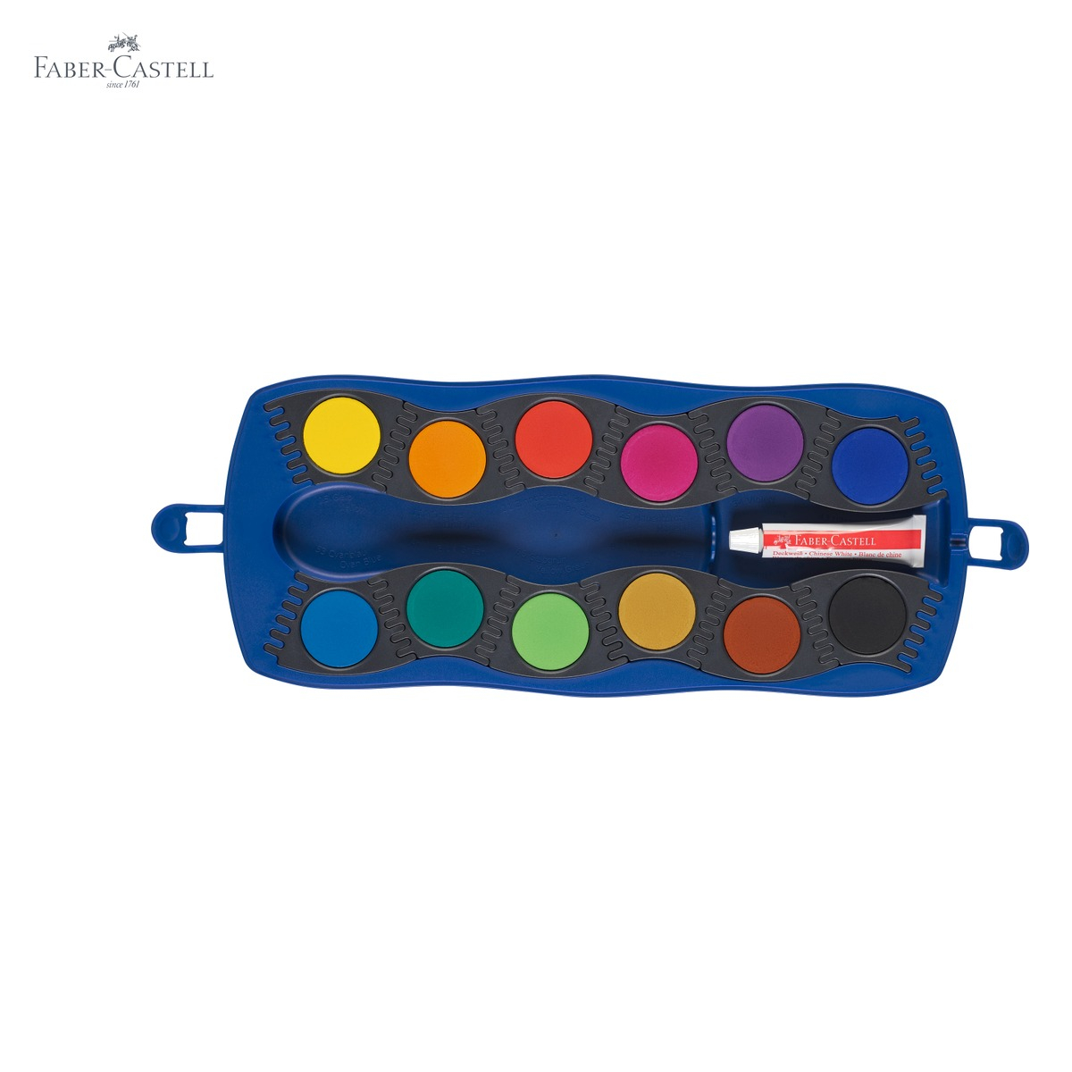 Set acuarele Faber-Castell Connector 12 culori albastre, cu pensula inclusa, pentru scoala [10]