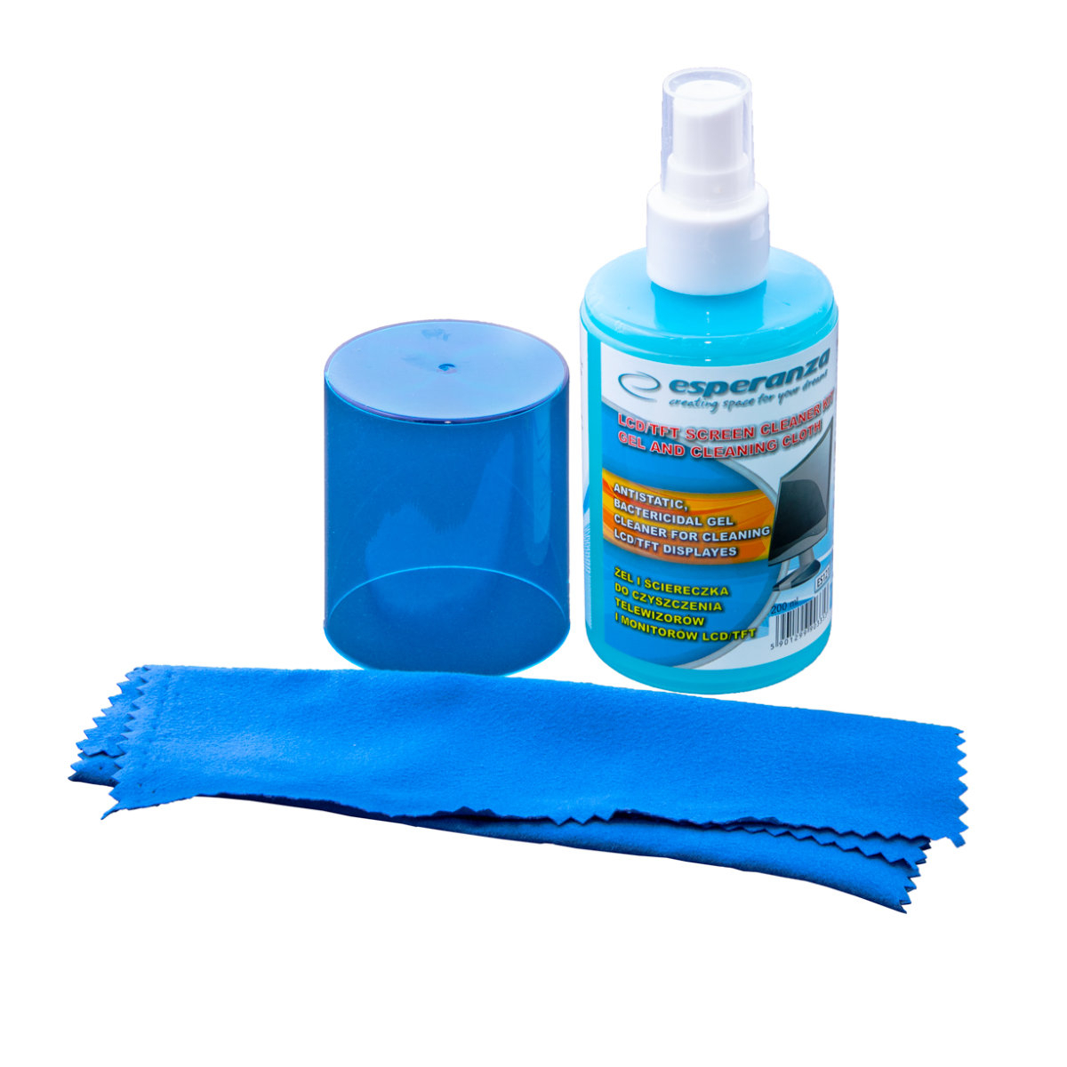 Set de curatare, Esperanza 90335, 200 ml gel antistatic si laveta microfibra, pentru echipamente electronice [1]