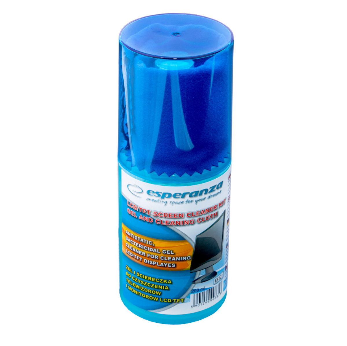 Set de curatare, Esperanza 90335, 200 ml gel antistatic si laveta microfibra, pentru echipamente electronice [8]