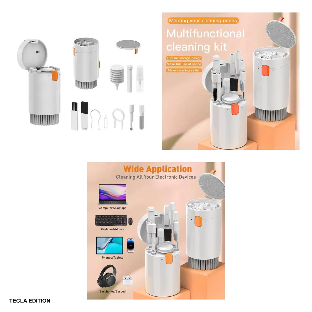 Set de curatare si intretinere dispozitive electronice, 20 in 1, cu perii, instrumente de accesat zone, pompa praf, dispenser lichide, pentru utilizare multifunctionala [4]