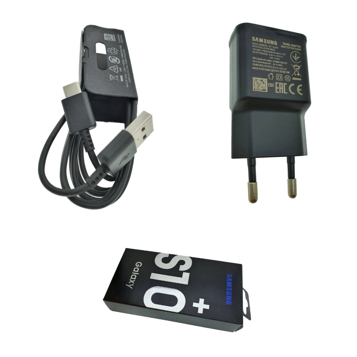Set incarcator USB, Samsung Adaptive Fast Charging S10, 2A, cu cablu tip C, 1.2m, negru , in blister [5]