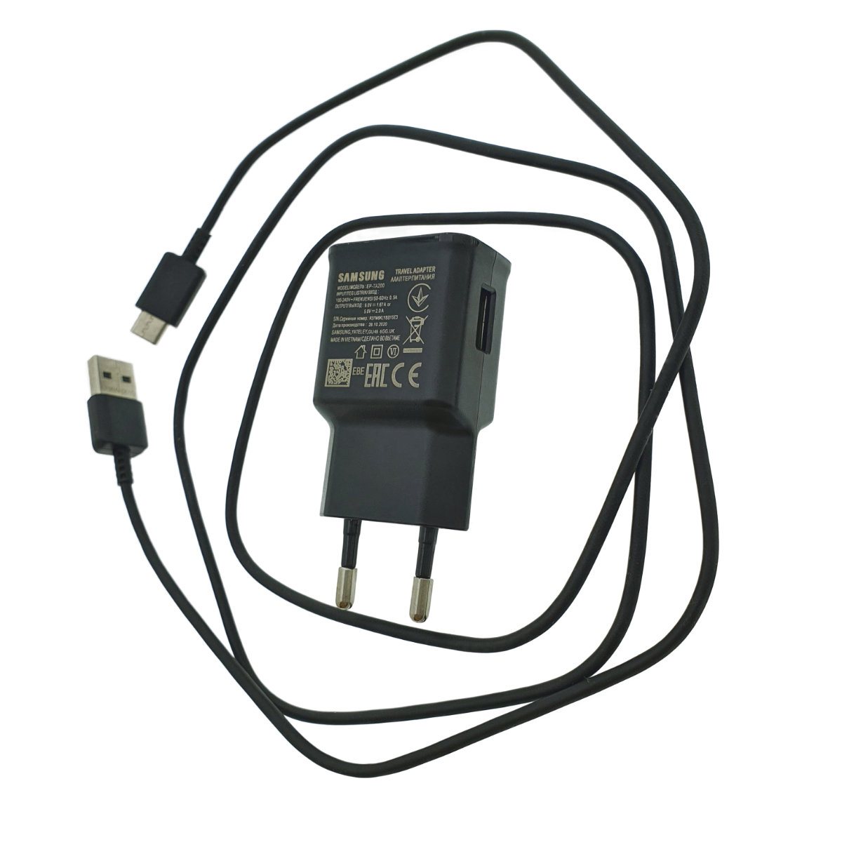 Set incarcator USB, Samsung Adaptive Fast Charging S10, 2A, cu cablu tip C, 1.2m, negru , in blister [1]