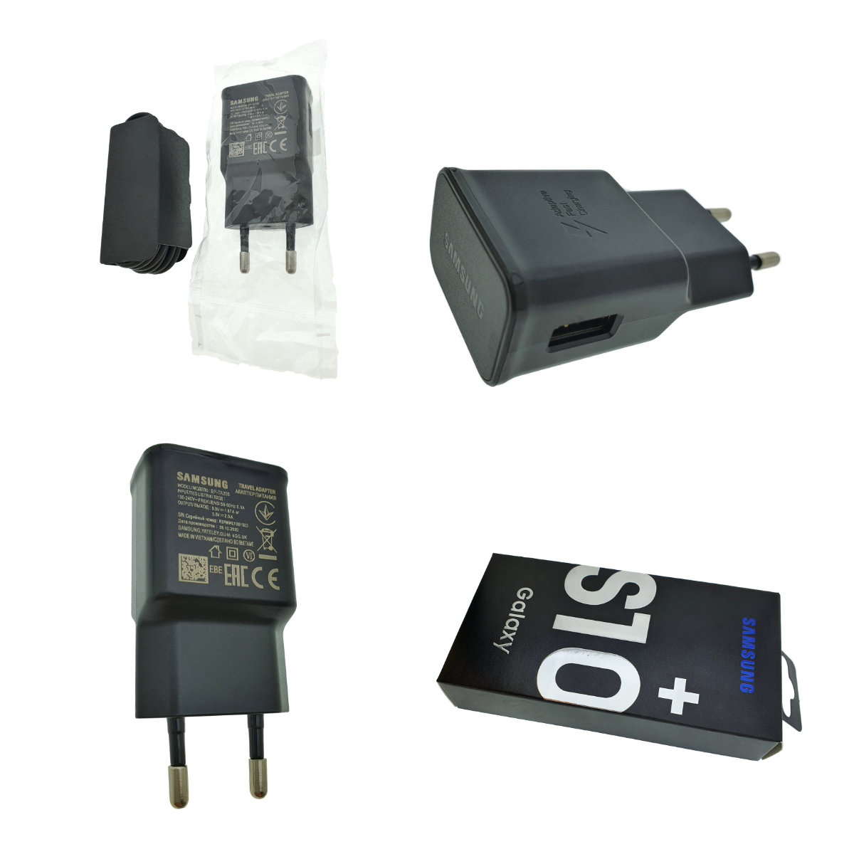 Set incarcator USB, Samsung Adaptive Fast Charging S10, 2A, cu cablu tip C, 1.2m, negru , in blister [4]
